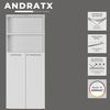 bümö Andratx Aktenregal & Schrank abschließbar, Büroschrank Regal Kombination Holz 80cm breit in Graphit-Eiche - abschließbarer Schrank für's Büro & Arbeitszimmer, Ordnerschrank mit Schloss, AXRS5OH-564 Bild 2