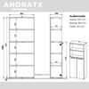 bümö Andratx Aktenregal & Schrank abschließbar, Büroschrank Regal Kombination Holz 80cm breit in Graphit-Eiche - abschließbarer Schrank für's Büro & Arbeitszimmer, Ordnerschrank mit Schloss, AXRS5OH-564 Bild 4