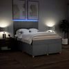vidaXL Boxspringbett mit Matratze Hellgrau 140x200 cm Stoff 3293603 Bild 4