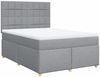 vidaXL Boxspringbett mit Matratze Hellgrau 140x200 cm Stoff 3293603 Bild 3