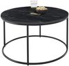 Couchtisch >Belfort< rund Ø80 cm – Schwarzer Marmor & Metallgestell modern Bild 3