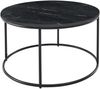 Couchtisch >Belfort< rund Ø80 cm – Schwarzer Marmor & Metallgestell modern Bild 5