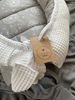 Loolay Bettnestchen WAFFELPIQUE Baumwolle BABYNEST Babykokon Neugeborene Babyausstattung, (Reisebett Nestchen SOLO/ o. in Geschenk SETS, 1-tlg, 4 Jahreszeiten WAFFELSTOFF - Design: Pustelblume Grau/ WAFFEL Weiß), 100% Europäische Stoffe und Kleinserien... Bild 4