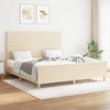 Doppelbett, Bettgestell Modernen ohne Matratze Creme 160x200 cm Stoff d1992e Bild 2