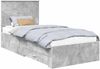 vidaXL Bettrahmen mit Kopfteil Beton Grau 90 x 190 cm Holzwerkstoff 3411362 Bild 2