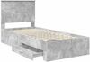 vidaXL Bettrahmen mit Kopfteil Beton Grau 90 x 190 cm Holzwerkstoff 3411362 Bild 5