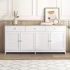 Merax Kommode Aufbewahrungsschrank mit drei Schubladen und vier Klappen, Sideboard im Landhausstil, Breite 160cm Bild 3