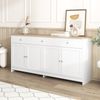 Merax Kommode Aufbewahrungsschrank mit drei Schubladen und vier Klappen, Sideboard im Landhausstil, Breite 160cm Bild 2
