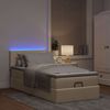 vidaXL Ottoman-Bett mit Matratze & LEDs Creme 100x200 cm Stoff 3312206 Bild 3