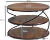 Couchtisch 58 x 58 x 40,5 cm Sheesham Massivholz / Metall mit Stauraum, Wohnzimmertisch Kaffeetisch Massiv, Kleiner Tisch Beistelltisch Wohnzimmer Modern, Sofatisch Rund Bild 4