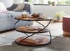 Couchtisch 58 x 58 x 40,5 cm Sheesham Massivholz / Metall mit Stauraum, Wohnzimmertisch Kaffeetisch Massiv, Kleiner Tisch Beistelltisch Wohnzimmer Modern, Sofatisch Rund Bild 3