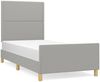 vidaXL Polsterbett mit Kopfteil Stoff Hellgrau 90x190 cm Bild 2