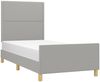 vidaXL Polsterbett mit Kopfteil Stoff Hellgrau 90x190 cm Bild 3
