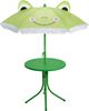 Koopman Garten-Kindersitzgruppe Sitzgruppe Strandstuhl Strandschirm Tisch Kindermöbel 4tlg, (4-tlg), Frosch-Design, Faltstuhl, Grün, Schattenspender, Outdoor Bild 4