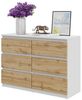 Furnica Kommode GABRIEL 6 Schubladen - Weiß Matt H70cm B100cm T33cm Bild 5