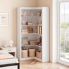 GarveeMore Eckregal 5-stufiges L-förmiges Eckbücherregal Standregal Mehrzweckregal, Moderne Landhausmöbel Große Kapazität Stauraumregal 182.5cm Hoch Regal Bild 4