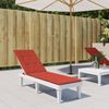 vidaXL Liegestuhl-Auflage, Poylester Melange Rot, (75+105)x50x3 cm Bild 3