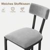 GarveeMore Barhocker 2/4er-Set Tresenhocker mit Rückenlehne für Esszimmer Kücheninselstühle (2 St), hohe Barhocker gepolsterte Metall-Tresenhocker für die Hausbar Bild 3