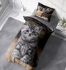 One Home Bettwäsche Fotodruck, Mikrofaser, 4 teilig, süße Katzen Welpen Baby Kitty, Knitterfrei Weich für Sommer und Winter Bild 4