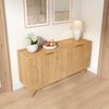 Sideboard 140 x 40 x 72 cm aus MDF in Natur mit 4 Türen & verstellbaren Einlegeböden Bild 2