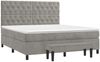 vidaXL Boxspringbett mit Matratze Hellgrau 160x200 cm Samt 3138031 Bild 3