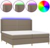 vidaXL Boxspringbett mit Matratze & LED Taupe 200x200 cm Stoff, Härtegrad: H2 [3138825] Bild 2