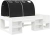 vidaXL Bettgestell mit Tunnel 3 pcs Weiß und Schwarz Holzwerkstoff 3423622 Bild 3