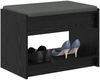 vidaXL Flurbank mit Kissen mit Regal Schwarze Eiche 63 x 38 x 45 cm 891569 Bild 3