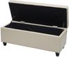 PROREGAL® Sitztruhe Aufbewahrungs-Truhe Lars 45 x 114 x 45 cm Kunstleder Creme Sitzbank Bank Bild 3