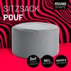 Lumaland Indoor Outdoor Sitzhocker 25x45 cm - Wasserabweisend - Pflegeleicht - Runder Sitzpouf, Sitzsack Hocker, Sitzkissen, Bean Bag Pouf - ideal für Kinder und Erwachsene - Grau Bild 2