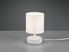 Moderne LED Keramik Tischleuchte Stofflampenschirm in Weiß, Höhe 20cm Bild 3