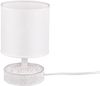 Moderne LED Keramik Tischleuchte Stofflampenschirm in Weiß, Höhe 20cm Bild 2