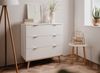Finori Göteborg 1 Kommode, weiß / Dekor Sonoma Eiche | Kommode für Wohnzimmer | Maß: B x H x T ca. 79,8 x 86,5 x 40 cm | Kommode mit 3 Schubkästen Bild 4