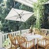 Sekey 200 × 125 cm Sonnenschirm, Rechteckig mit Halterung, Sonnenschirmhalter für Balkon, Kippbar UPF 50+, Creme Bild 4
