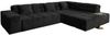 KAWOLA Sofa NEVADA Ecksofa Velvet schwarz Recamiere rechts mit motorischem Sitzvorzug 82 x 215 x 319 cm Bild 3
