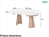 MEBLINI Esstisch Rund Ausziehbar aus Metall - 100-176x76 cm - CONEY - Weiß Marmor/Kupferfarbe - Loft - Esszimmertisch Modern - Küchentisch - Ausziehtisch - Round Dining Table Bild 3