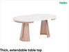 MEBLINI Esstisch Rund Ausziehbar aus Metall - 100-176x76 cm - CONEY - Weiß Marmor/Kupferfarbe - Loft - Esszimmertisch Modern - Küchentisch - Ausziehtisch - Round Dining Table Bild 2