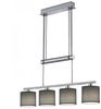 LED Pendelleuchte 4-flammig Grau höhenverstellbar mit Stoffschirmen, B: 77cm Bild 2