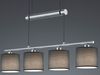 LED Pendelleuchte 4-flammig Grau höhenverstellbar mit Stoffschirmen, B: 77cm Bild 5