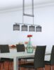 LED Pendelleuchte 4-flammig Grau höhenverstellbar mit Stoffschirmen, B: 77cm Bild 4