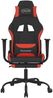 Gaming-Stuhl mit Fußstütze Drehbar Schwarz und Rot Stoff, Drehbar [345489] Bild 3