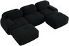 U-Sofa, Modulares aus Premium-Cordstoff ohne Montage rutschfest und haustierfreundlich extra-breite Armlehnen 32D hochelastische Polsterung für Wohnzimmer Schlafzimmer und Büro, Cordstoff, Black Bild 5