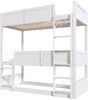 Dreibettbett aus Massivholz, modular, 90x200 cm, Weiß, ohne Matratze Bild 2