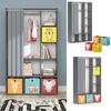 Kinderkleiderschrank Luigi Grau 105.8 x 178.1 cm Mit Faltboxen (bunt) Vicco Bild 2