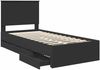 vidaXL Bettrahmen mit Schubladen Schwarz 100 x 200 cm Ingenieurs Holz 3409490 Bild 5
