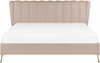 Bett mit Lattenrost MIRIBEL 180 x 200 cm Samtstoff Taupe Bild 4