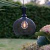 Solar-Hängeleuchte ,Sunlight', LED Filamente, Metall-Mesh, schwarz, H 25cm Bild 2