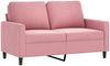 vidaXL 3-tlg. Sofagarnitur mit Kissen Rosa Samt 3201479 Bild 4