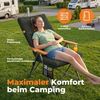 HOMECALL Campingstuhl Faltbar Hochlehner Luxus Klappstuhl mit 4,5cm Dicke Gepolstert (150kg Belastbar mit 4 Positionen Verstellbar Angelstuhl, 1 St), für Garten Balkon Wohnmobil Bild 2