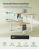 SONGMICS Höhenverstellbarer Schreibtisch elektrisch, 180 x 80 cm, stufenlos verstellbar, Memory-Funktion mit 4 Höhen, USB-C-Anschluss, natureichenfarben-mattweiß Bild 3